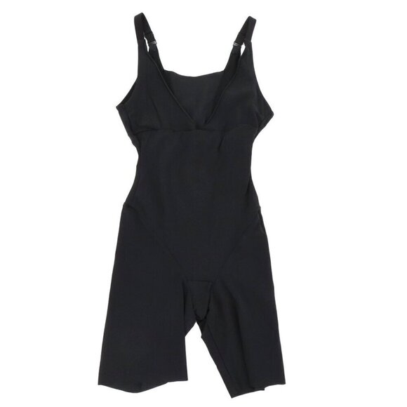 Flexees Womens Small 2556 Open Bust Shapewear One Piece Mid Thigh Solid Black - Picture 1 of 11